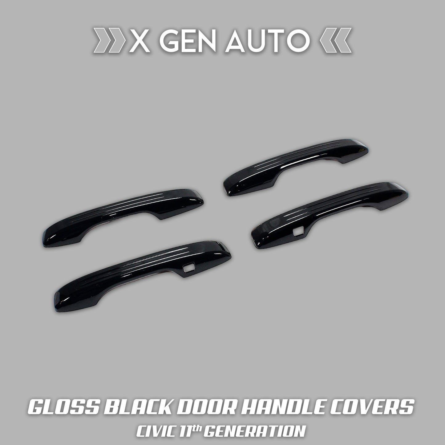 [CIVIC 11TH] GLOSS BLACK DOOR HANDLE COVERS - XGENAUTO