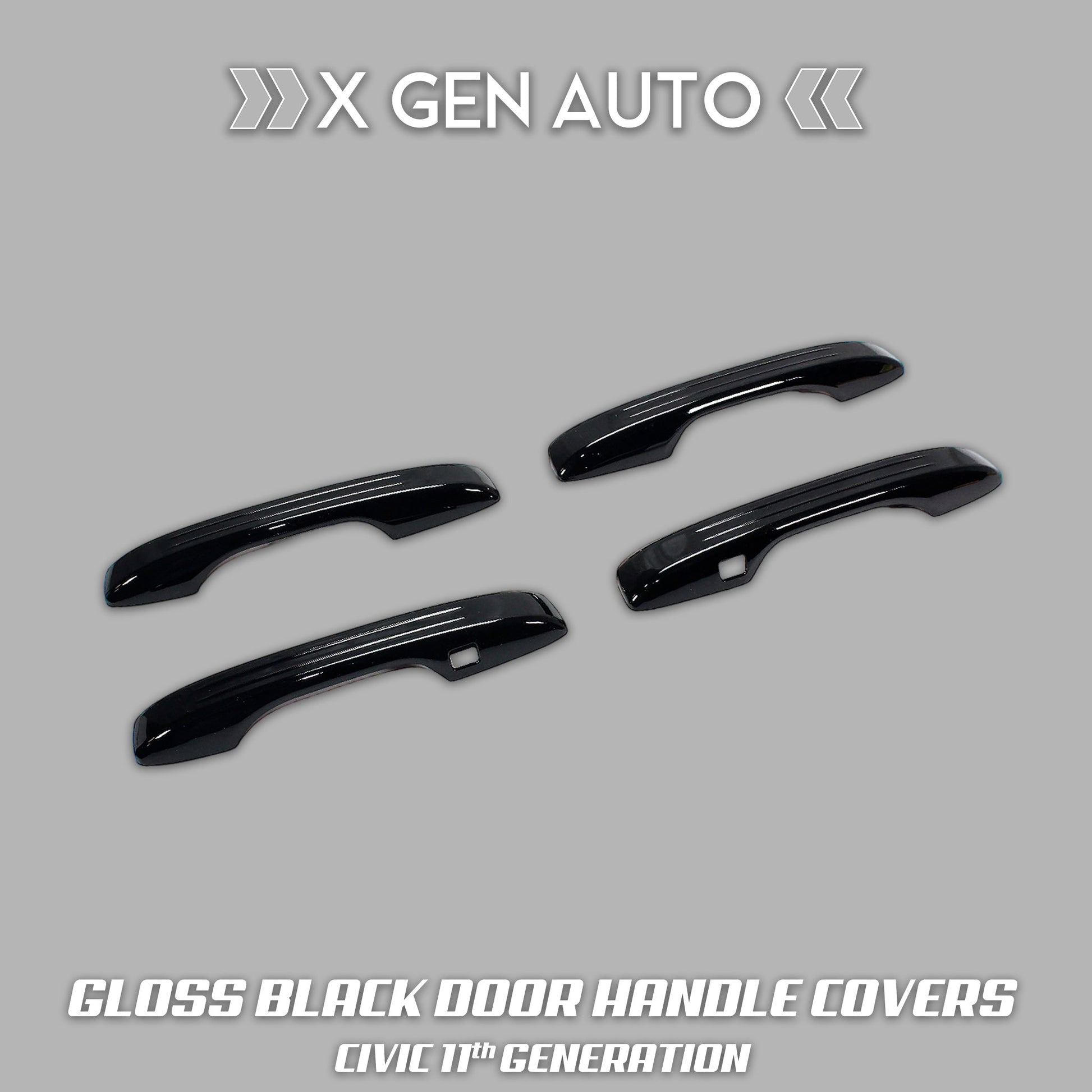 [CIVIC 11TH] GLOSS BLACK DOOR HANDLE COVERS - XGENAUTO