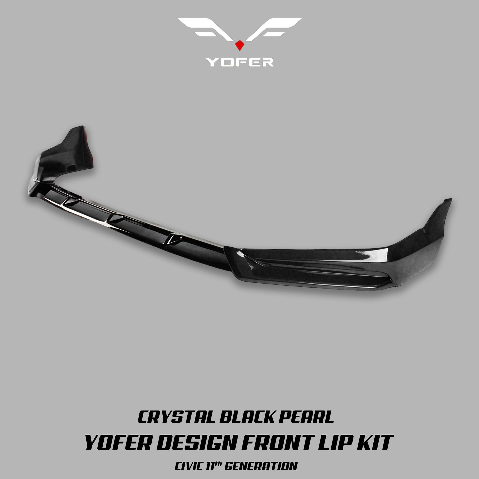 Yofer Design 2-Tone Front Bumper Lip Splitter – Boost Blue & Black For 2025+ Honda Civic