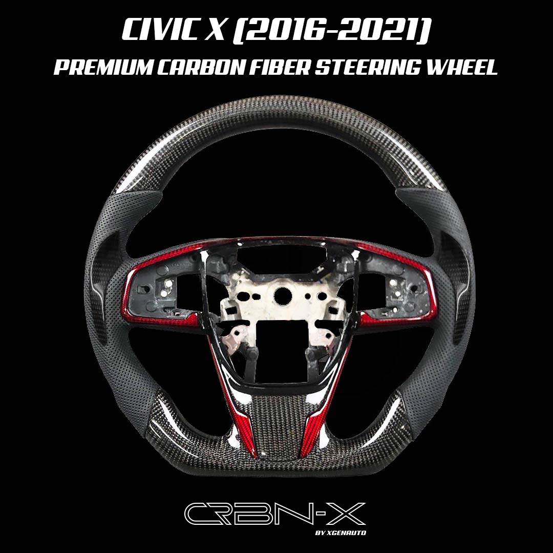 [CIVIC X] BUILD YOUR OWN: CARBON FIBER STEERING WHEEL - XGENAUTO