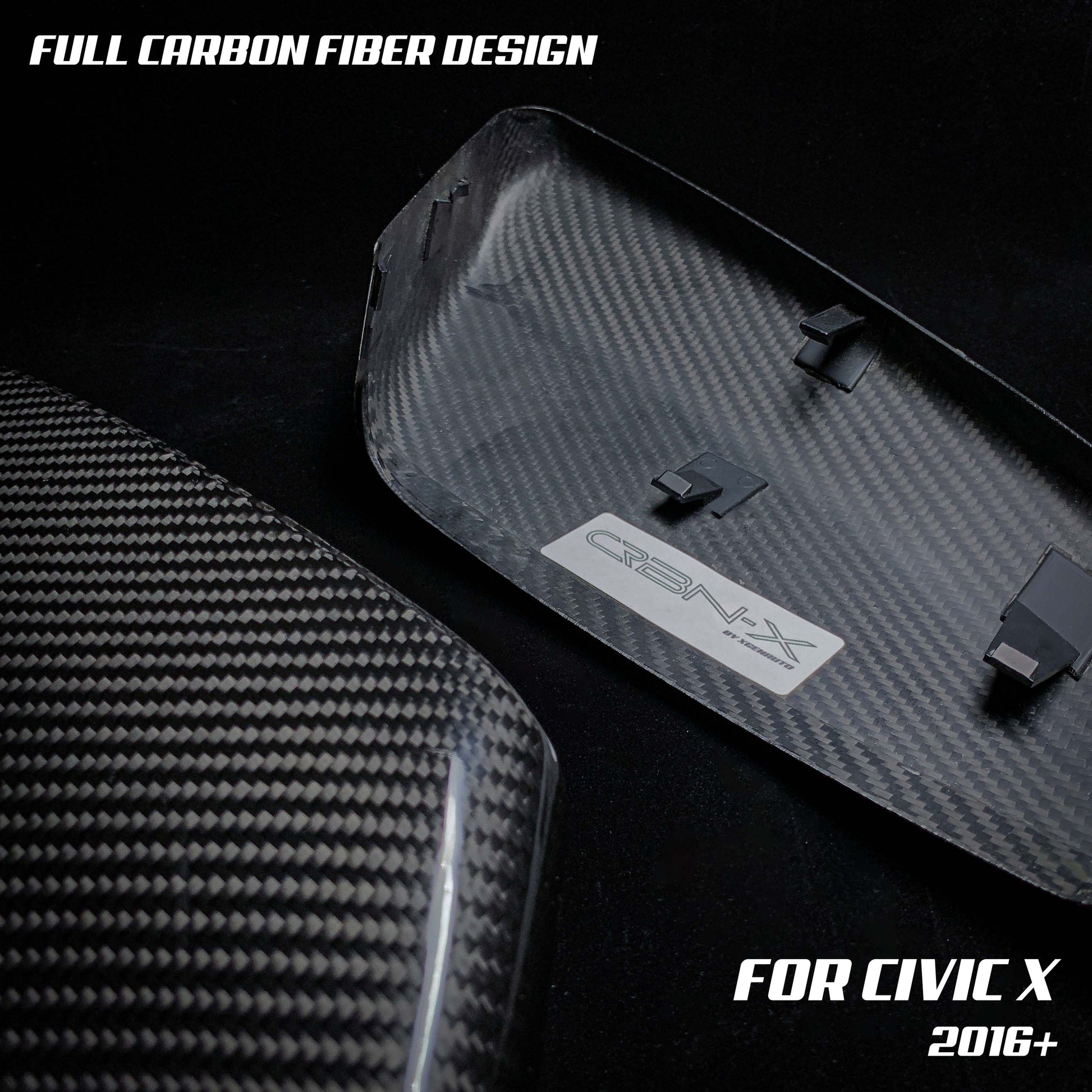 [CIVIC X] REAL CARBON FIBER MIRROR CAPS - XGENAUTO