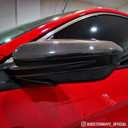 [CIVIC X] REAL CARBON FIBER MIRROR CAPS - XGENAUTO