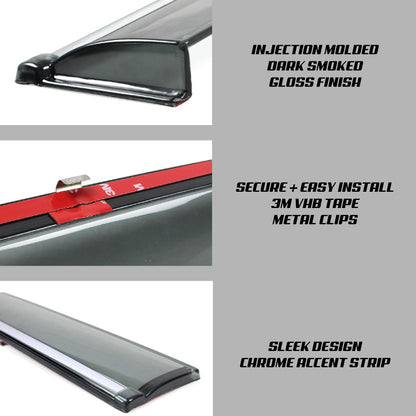 JDM SMOKED RAIN VISOR DEFLECTORS - XGENAUTO